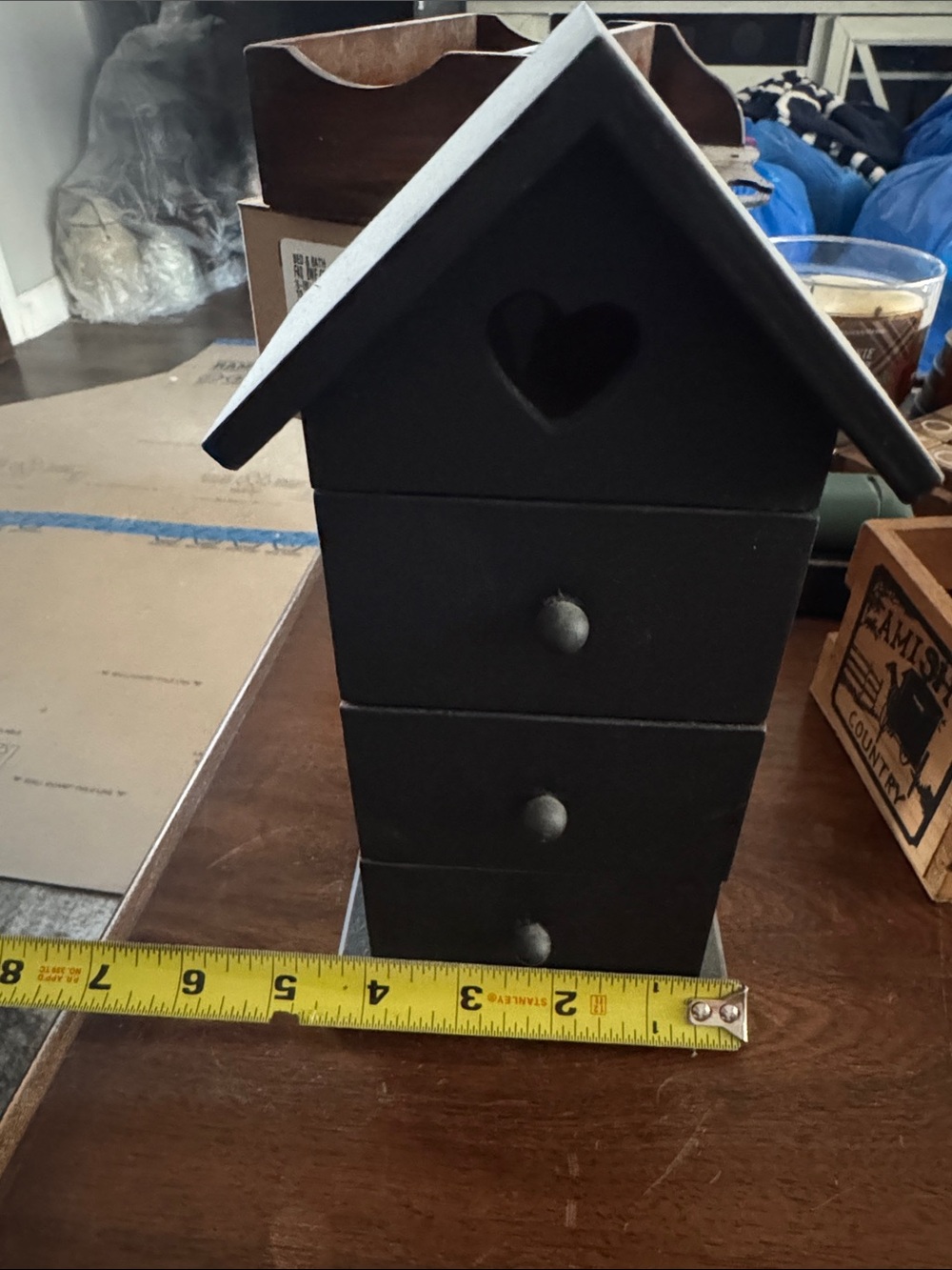 Heart Bird house with 3 drawers